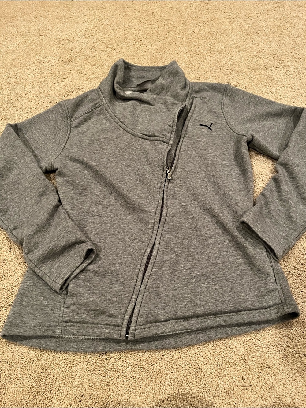 Puma Women’s Gray Asymmetrical Zip-up